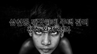 ✨ 삼선동 깨끗하게! 주택 관리 청소 완전 정복 🏡🧹